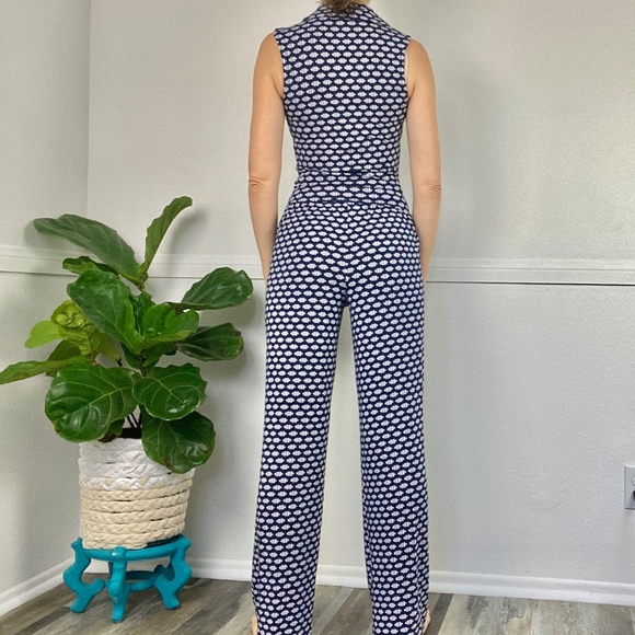 Tart jumpsuit blue/white geometric print XS modal - Picture 3 of 14